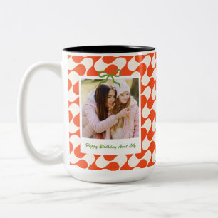 Best Aunt Birthday Gift Custom Niece Nephew Photo Two-Tone Coffee Mug