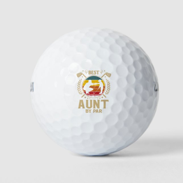 Best AUNT By Par Golf Balls (Front)