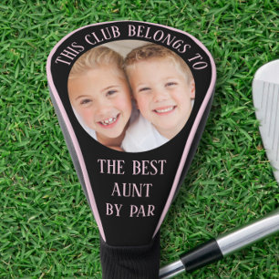 Best Aunt By Par Photo Pink Black Golf Head Cover
