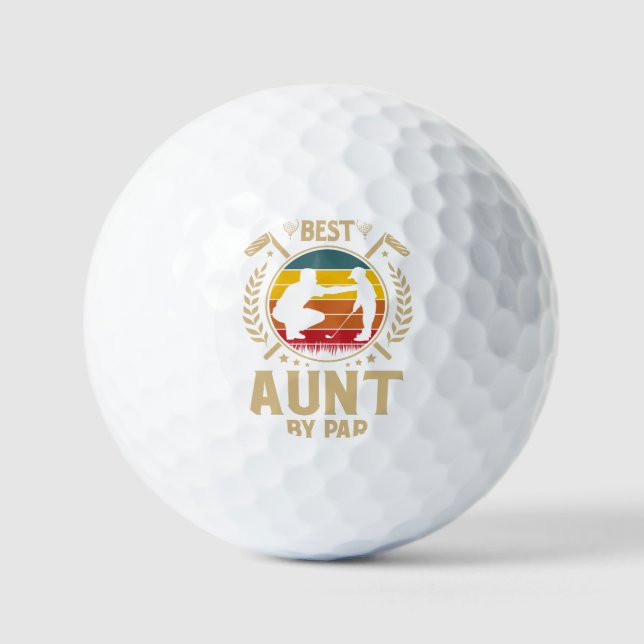 Best AUNT By Par Vintage Golf Balls (Front)