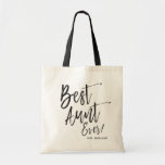 Best Aunt Ever 2 | Script Style Custom Wedding Tote Bag<br><div class="desc">Make the aunt of the bride feel extra appreciated with this special custom name canvas style tote bag.

It features the words "Best Aunt Ever" in an elegant script style text. Underneath this is a spot for her name.</div>