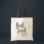 Best Aunt Ever 2 | Script Style Custom Wedding Tote Bag<br><div class="desc">Make the aunt of the bride feel extra appreciated with this special custom name canvas style tote bag.

It features the words "Best Aunt Ever" in an elegant script style text. Underneath this is a spot for her name.</div>