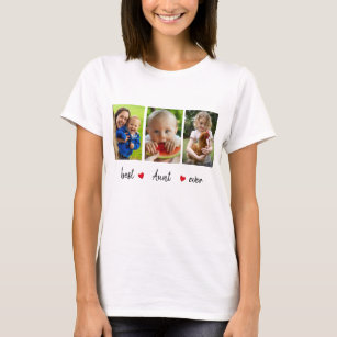 Best Aunt Ever 3 Photo Custom T-Shirt