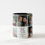 Best Aunt Ever 7-Photo Collage Personal Message Two-Tone Coffee Mug<br><div class="desc">Show your love and appreciation for a wonderful aunt with this personalised "Best Aunt Ever" photo mug. This beautifully crafted mug features a heartfelt message and a collage of 7 of your favourite photos, making it a unique and treasured gift that any aunt will adore. The sleek white background and...</div>
