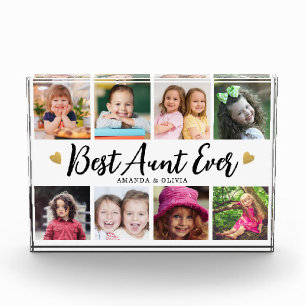 Best Aunt Ever 8 Picture Collage Heart Keepsake Photo Block