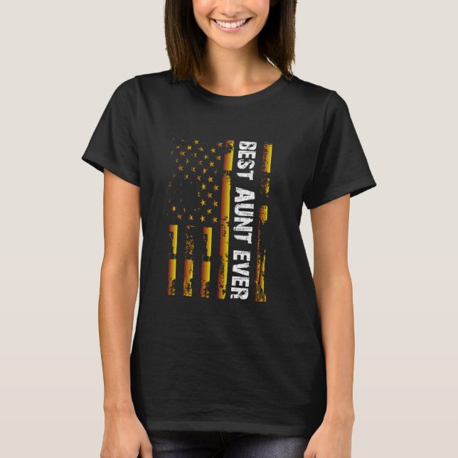 Best Aunt Ever American USA Flag Military Aunt Vin T-Shirt (Front)