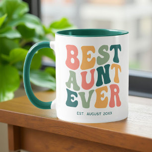 Best Aunt Ever - Colourful Groovy Custom Auntie Mug