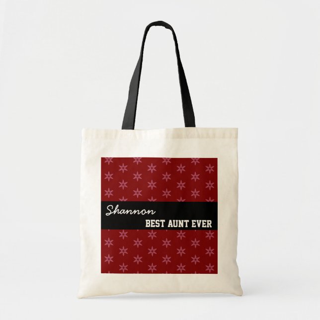 Best Aunt Ever Custom Name Geo Pattern Template Tote Bag (Front)