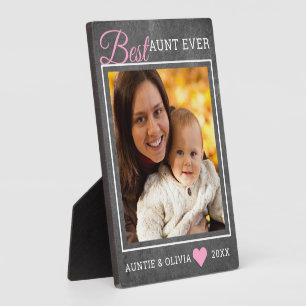 Best Aunt Ever Custom Photo Chalkboard 5 X 7 Plaque