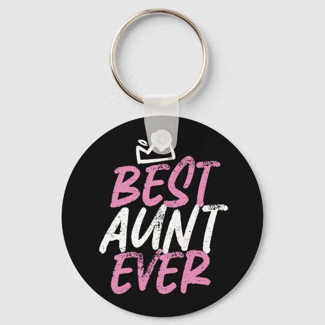 Best Aunt Ever Cute and Funny BAE Auntie Key Ring (Front)