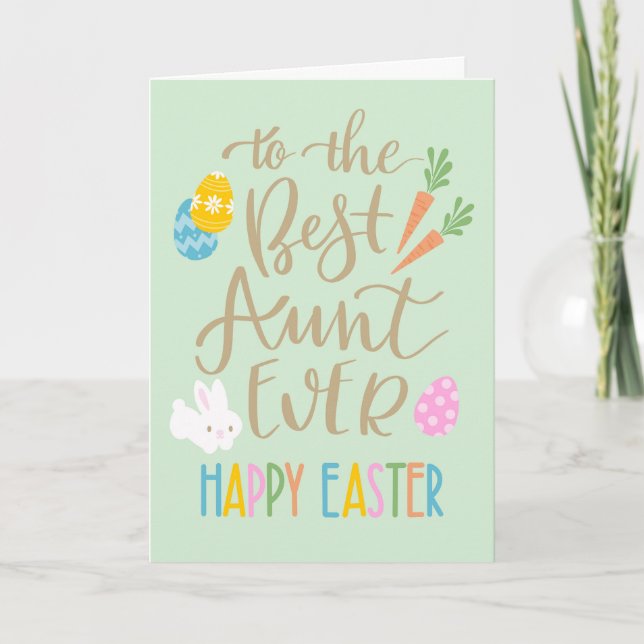 Best Aunt Ever Happy Easter Typography Card (Front)