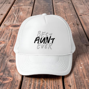Best Aunt Ever Modern Black and White Grunge Trucker Hat