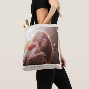 Best Aunt Ever Personalised Photo Keepsake Gift Tote Bag