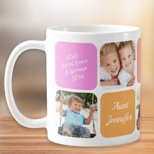 Best Aunt Ever Photos Pink Orange Coffee Mug