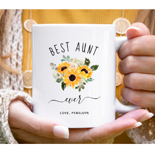 Best Aunt Ever   Pretty Rustic Sunflowers Coffee Mug