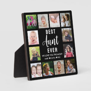 Best Aunt Ever Sister Black 12 Photo Collage Plaque