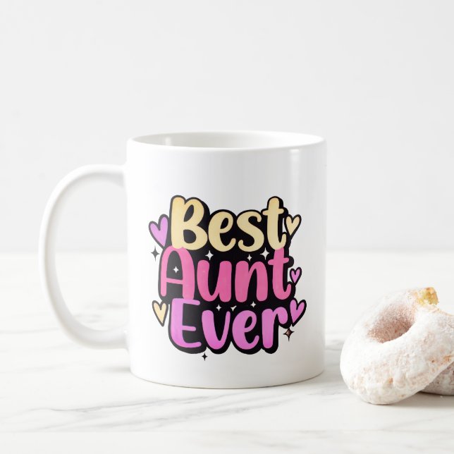 Best Aunt Ever (Style 10) Coffee Mug (With Donut)