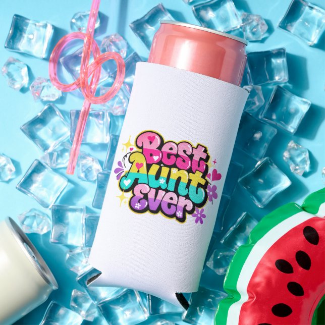Best Aunt Ever (Style 3) Seltzer Can Cooler (In Situ Summer)