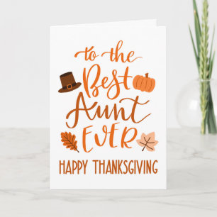 Best Aunt Ever Thanksgiving Day in Orange Card