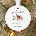 Best Aunt Ever | Trendy Burgundy Boho Floral Photo