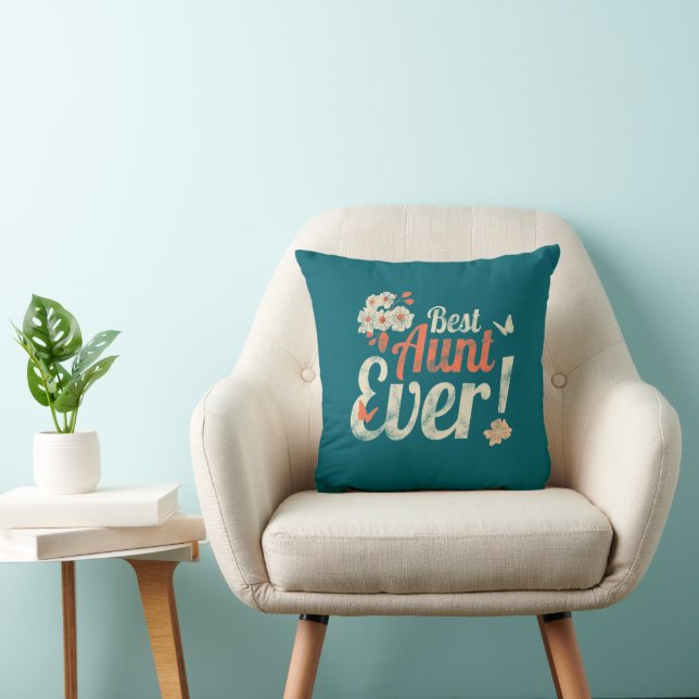 Best Aunt Ever Vintage Auntie Birthday Godmother Cushion (Chair)