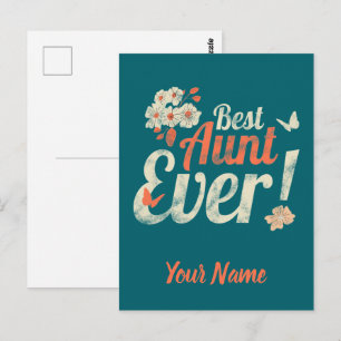 Best Aunt Ever Vintage Auntie Birthday Godmother Postcard