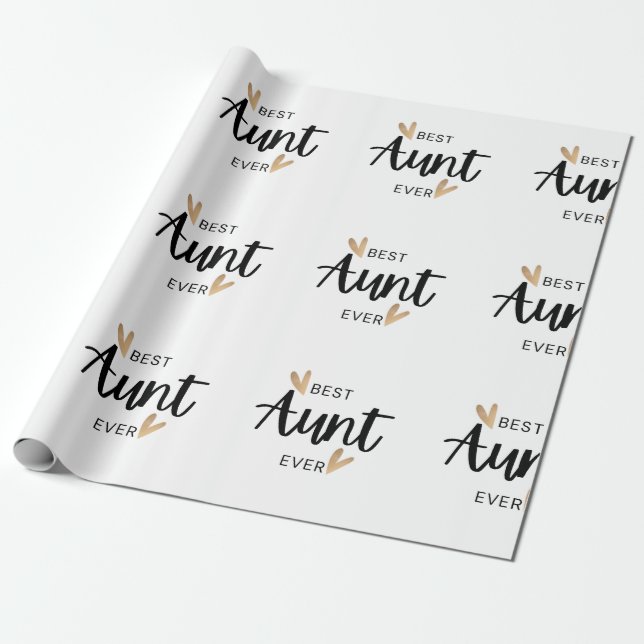 Best Aunt Ever Wrapping Paper (Unrolled)