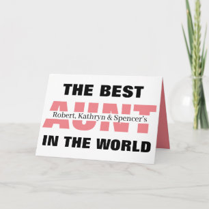 Best Aunt In The World Personalised Card