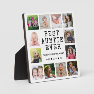 Best Auntie Ever 12 Photo Collage Display  Plaque