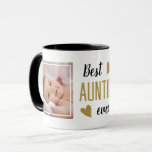 Best Auntie Ever 2 Photo Black And Gold Keepsake   Mug<br><div class="desc">Best auntie ever photo mug to personalise with 2 photos. Makes a great gift for birthday, mother's day and holidays.</div>