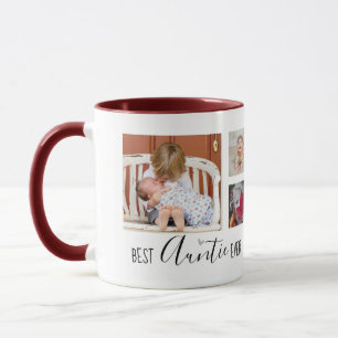 Best Auntie Ever 6 Photo Collage White Mug