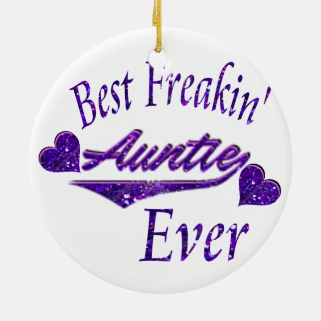 Best Auntie ever Ceramic Tree Decoration (Back)