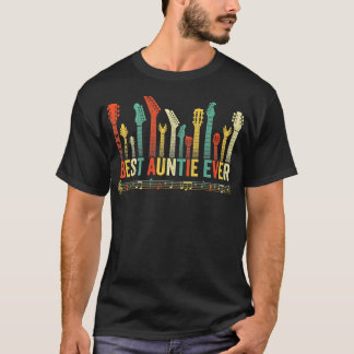 Best Auntie Ever Guitar Lover Funny Guitarist Moth T-Shirt