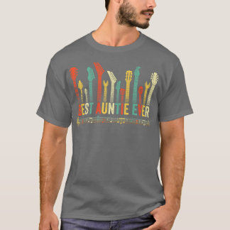 Best Auntie Ever Guitar Lover Funny Guitarist Moth T-Shirt