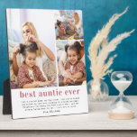 Best Auntie Ever | Modern Photo Collage Plaque<br><div class="desc">Upload your own photos and write a custom message. Personalise for your Aunt or Auntie to create a unique gift. A perfect way to show her how amazing she is every day. All colours and text can be personalised. Add your custom wording to this design by using the "Edit this...</div>