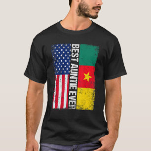 Best Auntie Ever Mother's Day Cameroon Us Flag T-Shirt