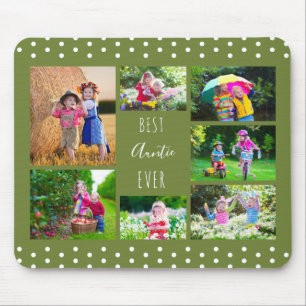 Best Auntie Ever Olive Green Photo Collage Mouse Mat