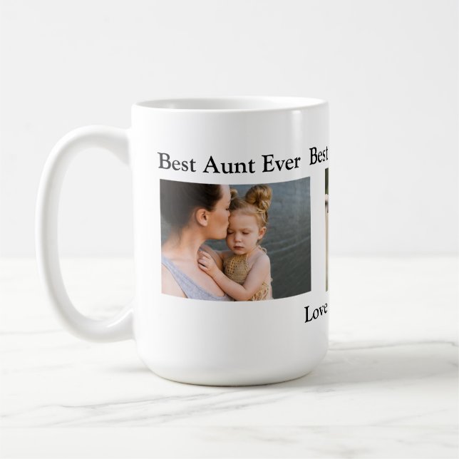 Best Auntie Ever | Personalised Photo Coffee Mug (Left)