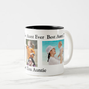 Best Auntie Ever   Personalised Photo Two-Tone Coffee Mug