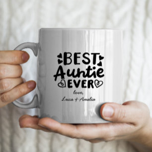 "Best Auntie ever" with personalized kids names Coffee Mug