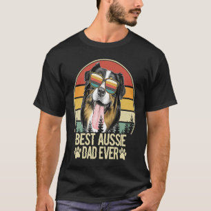 Best Aussie Dad Ever Vintage Australian Shepherd D T-Shirt