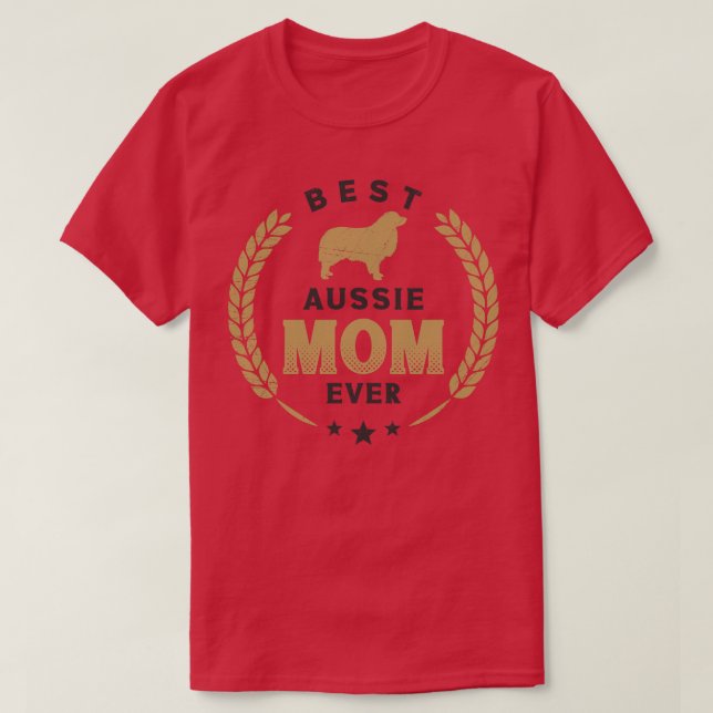 Best Aussie Mum 2023 Cute Australian Shepherd Dog  T-Shirt (Design Front)