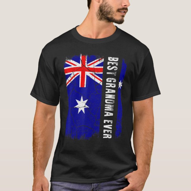 Best Australian Grandma Ever Australia Flag Mother T-Shirt (Front)