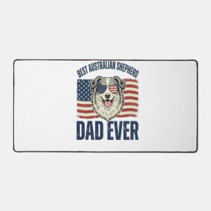Best Australian Shepherd Dad Ever Patriotic Desk Mat