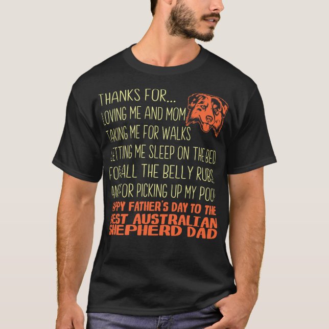 Best Australian Shepherd Father's Day Gift T-Shirt (Front)