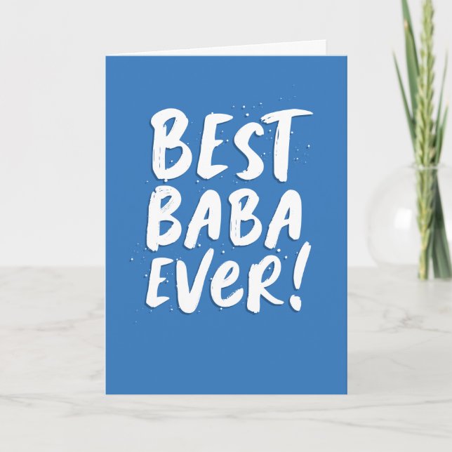 Best Baba Ever fun modern blue Father's Day Card (Front)