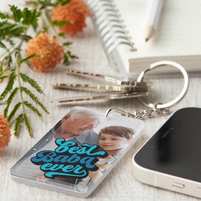 Best Baba Ever | Grandpa Photo Key Ring (Front Right)
