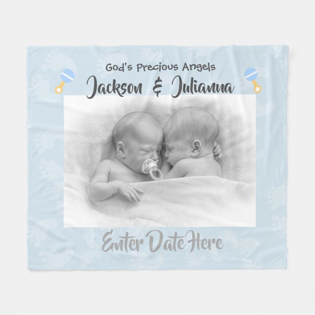 Best Baby Gifts for Twins - Personalised Blanket (Front (Horizontal))