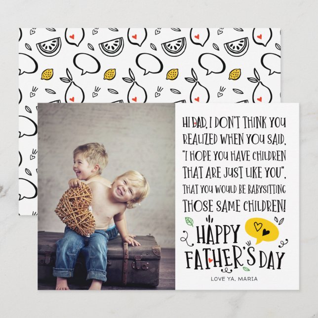 Best Baby Sitter Dad Funny Father's Day Card (Front/Back)