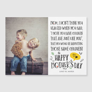Best Baby Sitter Funny Mother's Day Magnetic Card